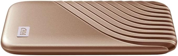 Western Digital 1TB My Passport SSD Portable External Solid State Drive Gold Sturdy and Blazing Fast Password Protection with Hardware Encryption - WDBAGF0010BGD-WESN