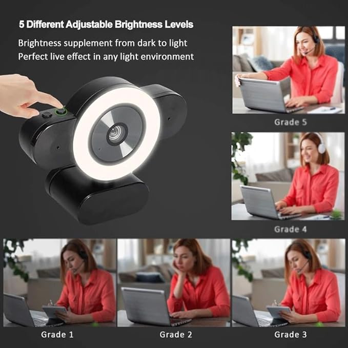 Webcam Computer PC Web Camera with Microphone Plug Web Cam for Live Video Calling Conference Webcam