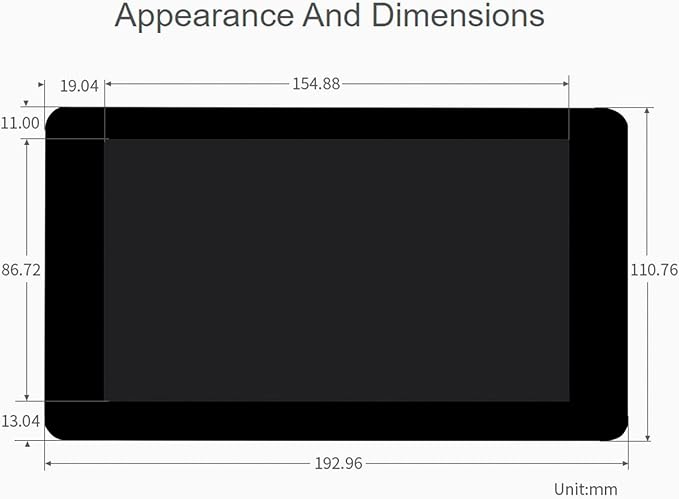waveshare 7inch DSI LCD 1024×600 Touch Screen for Raspberry Pi 4B/3B+/3A+/Compute Module 4 (CM4)/Compute Module 3+ (CM3+) Toughened Glass IPS Display Capacitive Monitor 5-Points Touch Driver Required