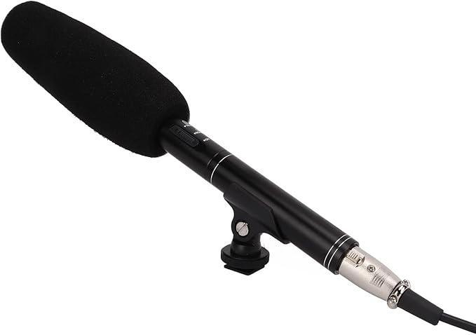 Sensitivity Microphone for Meetings and Interviews Wide Frequency Response Black Metal