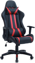 YYDS Chair Artificial Leather Gaming Chair Executive Ergonomic Swivel Chair with Headrest and Lumbar Pillow Fashion Esports Chair Ergonomically (Color : Black red)