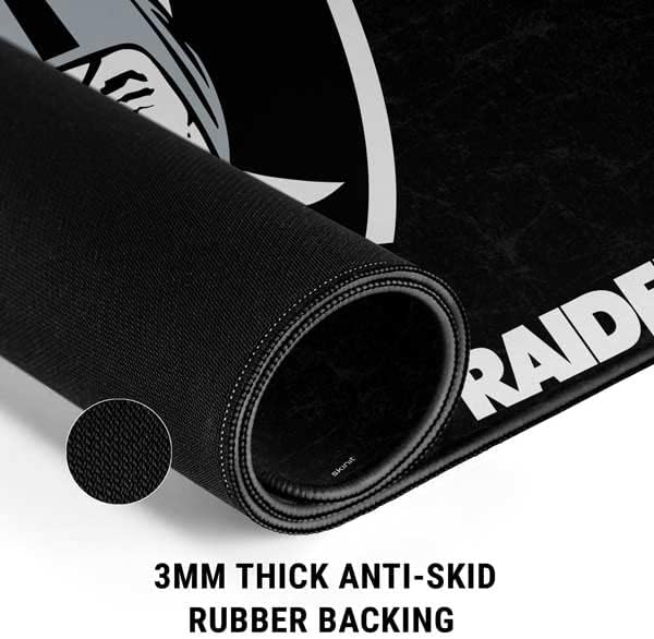 Skinit Large Gaming Mouse Pad - Officially Licensed Las Vegas Raiders Distressed Design with Stitched Edges Waterproof Non-Slip Rubber Base Desk Mat for Keyboard &amp Mouse 31.5 x 11.8 inches