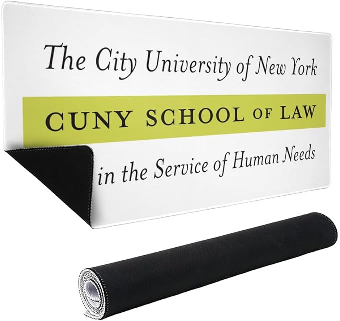 CUNY School of Law State Primary Logo Large Gaming Mouse Pad Desk Mat with Stitched Edges Non-Slip Base for Gamer Home and Office 31.5 x 15.7