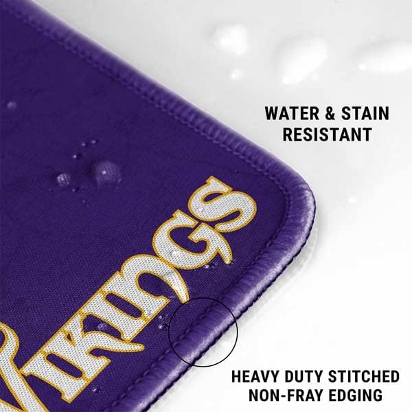 Skinit Extra Large Gaming Mouse Pad - Officially Licensed NFL Minnesota Vikings Distressed Design with Stitched Edges Waterproof Non-Slip Rubber Base Desk Mat for Keyboard &amp Mouse