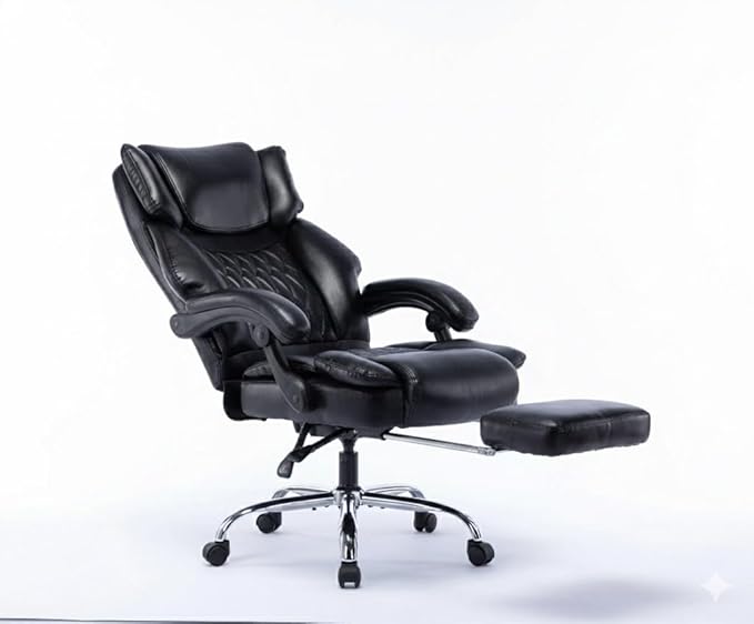 Gaming Office Chair - Video Gaming Chair with Footrest Lumbar Support High Back Massage Reclining Home Office Computer Desk Chair: Height Adjustable Ergonomic Comfy Leather
