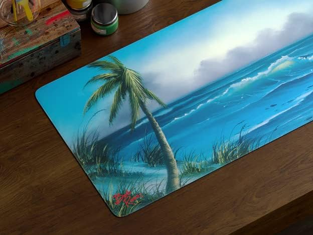 Bob Ross Desk Mat for Desktop Large Ergonomic Mouse Pad Gaming Mouse Pad Non-slip Deskmat Mouse Pad For Computer Wireless Mouse Keyboard Mouse pad for desk Large Mousepad- Storm on The Horizon
