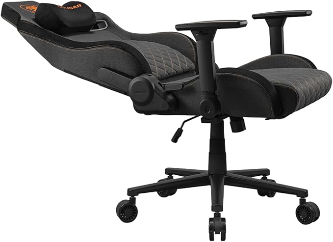 COUGAR Defender Ergonomic Office/Gaming Chair Adjustable Height and Tilt 155° Recline 4D Folding Armrests Imitation Linen Upholstery Capacity 120 kg Grey F