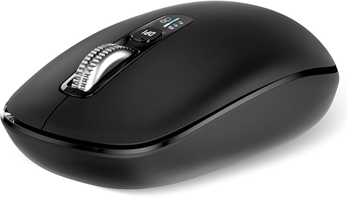 Wireless Bluetooth MouseUSB+BT×2Multi Device Ergo Full Size Mouses-big HandMetal 4-Way Super Scrolling± 3000 DPI10 ButtonsPlug&ampPlayQuietw/ 2 BatteriesMice for LaptopComputerTabletMaci