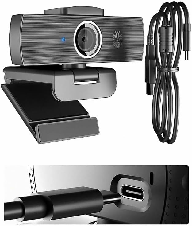 Webcam 4k with Microphone Web Cam for PC Computer Laptop Stream Video with Cover