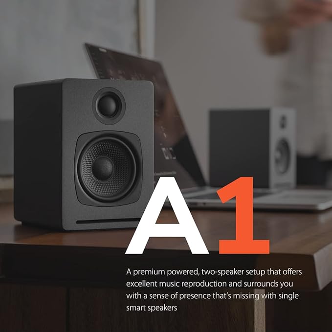 Audioengine A1 60W Bluetooth Computer Speakers with Subwoofer White S8