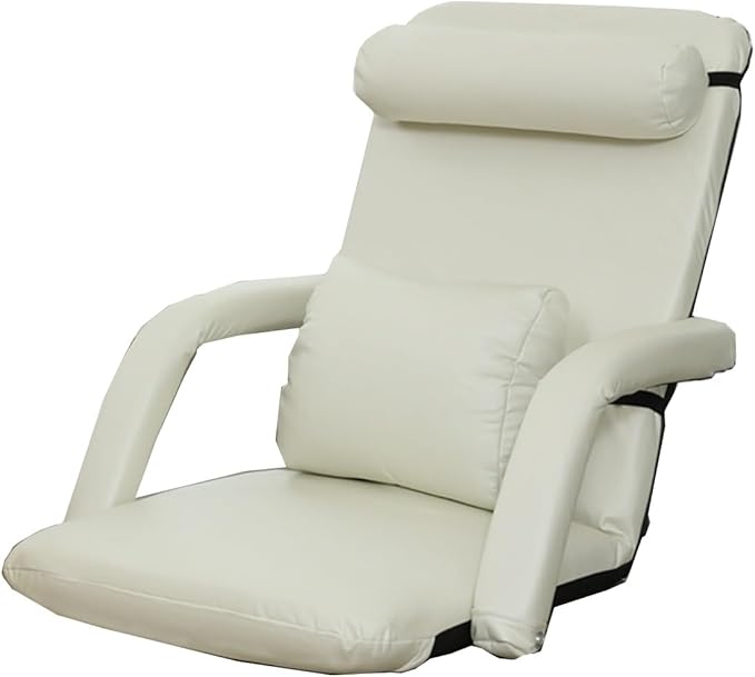 GIZNXBA Floor Chair with Adjustable Back Support Multi-Angle Floor Seating Reading Chair Floor Gaming Chair Meditation Chair Couch Recliner Gaming Floor Chairs(/Beige)