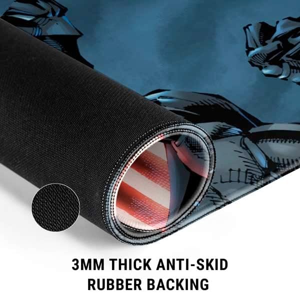 Skinit Large Gaming Mouse Pad - Officially Licensed Batman Clenched Fist Design with Stitched Edges Waterproof Non-Slip Rubber Base Desk Mat for Keyboard &amp Mouse 31.5 x 11.8 inches
