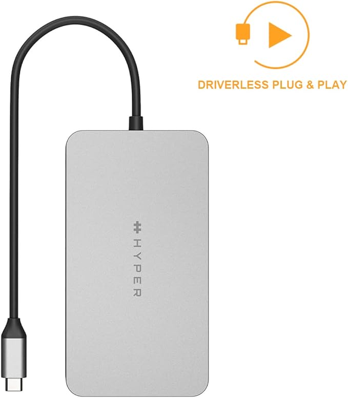 HyperDrive M1 M2 MacBook Pro USB C Hub - 10-in-1 USB Hub Dual 4K HDMI Ethernet USB-A USB C Adapter
