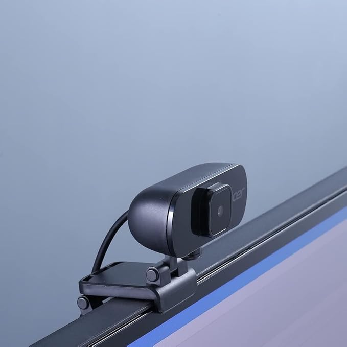 acer Full HD USB Streaming 2MP Webcam | 1080P HD | 360° Rotation | Digital Microphone | Plug &amp Play for Desktop or Laptop PC | Stream for Zoom Skype Facetime YouTube | Conference Calls &amp MS
