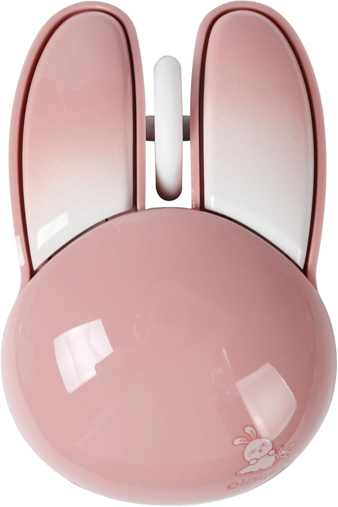 2.4G Wireless Mouse Cute Rabbit Shape Bluetooth Small Optical Mice 1200DPI USB Kawaii Computer Mouse for Small Hands Kids Women Pink