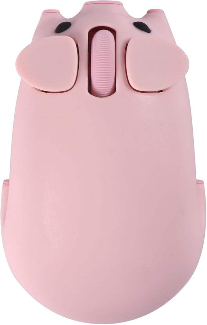 Bluetooth Mouse 2.4G Mice Cute Cartoon Pig Dual Mode (Bluetooth or 2.4 GHz Receiver) Computer Mouse 1200DPI Silent Clisks for Laptop/Notebook/iPad/PC/Mac/Chromebook Office Home(Pink)