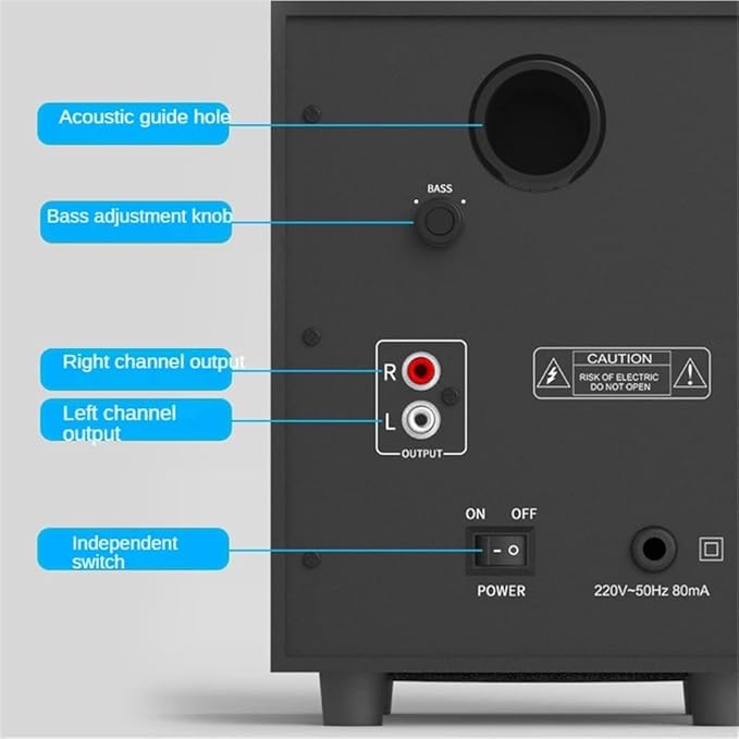 Computer Speakers for Desktop 2.1 Active Wooden Multimedia Speakers Subwoofer Computer Speakers for Desktop PC Accessories Home Office
