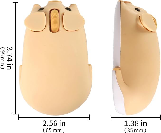 Bluetooth Mouse 2.4G Mice Cute Cartoon Pig Dual Mode (Bluetooth or 2.4 GHz Receiver) Computer Mouse 1200DPI Silent Clicks Mice for Laptop/Notebook/iPad/PC/Mac/Chromebook Office Home(Yellow)