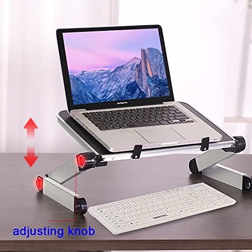 Aluminum Alloy Laptop Portable Foldable Adjustable Laptop Desk Computer Table Stand Tray Notebook PC Folding Desk Table(Medium)