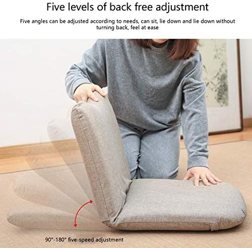 Floor Chair Floor Chair Meditation Chair Multi-Directional Adjustment Folding Floor Chair Removable and Washable Lazy Sofa for Bedroom Living Room (Color : Beige Size : Large)