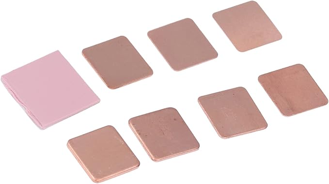 Copper Heatsink Sheets Silicone Pads Cooling Thermal Shim Set 70PCS Copper 10PCS Silicone Pads for Notebook Chipset Laptop GPU VGA VRAM RAM IC Chip Cooling