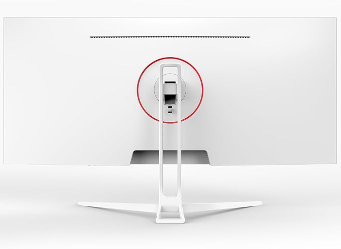 CRUA 34'' White Gaming Monitor 165HZ/144HZ WQHD(3440x1440P) IPS UltraWide Screen Computer Monitors with Built-in Speakers Supports FreeSync 120% sRGB HDMI 2.0 &amp DP 1.4 Wall Mountable Install