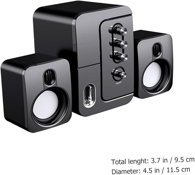 VILLCASE USB Computer Laptop Desktop Speakers 3D Surround Sound Loudspeaker Box with Bass Black Versatile Audio Speakers for Home Office and Gaming
