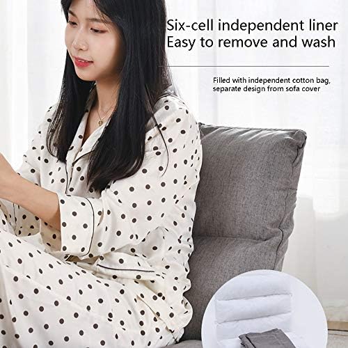 BTZHY Floor Chair Floor Chair Computer Chair Bed with Backrest Removable and Washable Lazy Leisure Sofa 5 Speed Adjustment Folding Floor Chair for Bedroom Bay Window (Color : Yellow)
