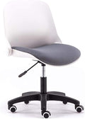 Office Gaming Computer Comfy Adjustable Height with Chrome Base Padded Swivel Folding Back for Restaurants/Cafes/Bar Multifunctional Stool/White Frame