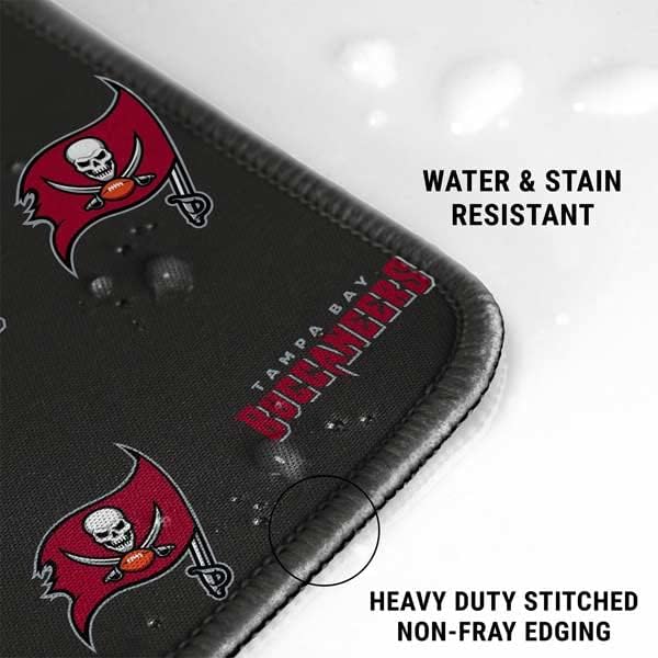 Skinit Extra Large Gaming Mouse Pad - Officially Licensed NFL Tampa Bay Buccaneers Blitz Series Design with Stitched Edges Waterproof Non-Slip Rubber Base Desk Mat for Keyboard &amp Mouse