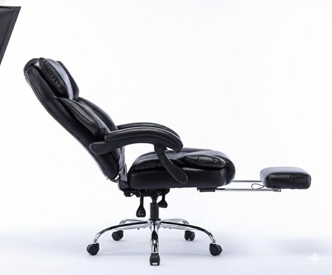 Gaming Office Chair - Video Gaming Chair with Footrest Lumbar Support High Back Massage Reclining Home Office Computer Desk Chair: Height Adjustable Ergonomic Comfy Leather