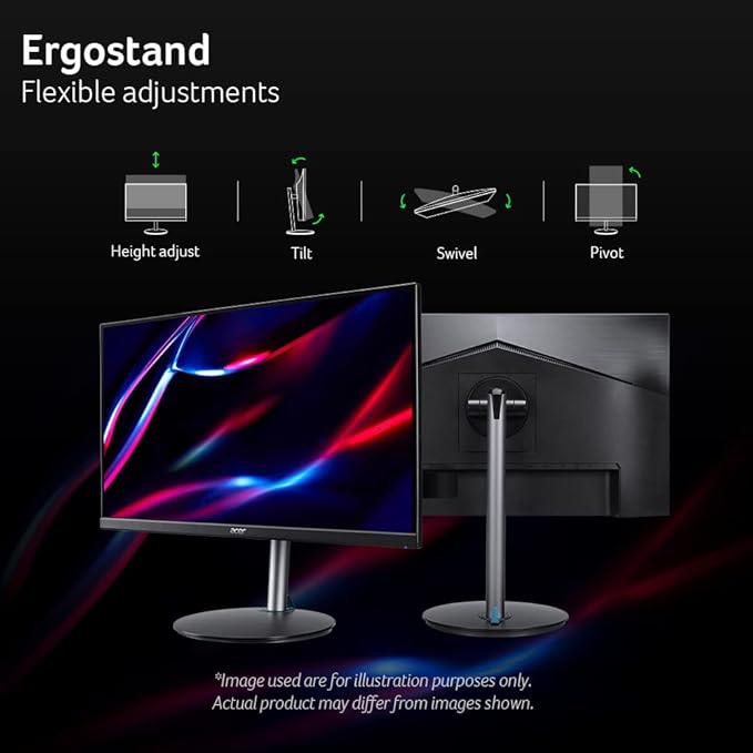 acer Nitro 24.5 Full HD 1920 x 1080 PC Gaming Monitor | AMD FreeSync Premium | Up to 250Hz Refresh | 1ms (VRB) | ZeroFrame | ErgoStand | 1 x Display Port 1.2 &amp 2 x HDMI 2.0 Ports