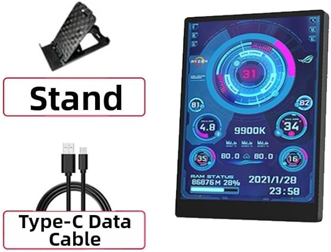 3 5 Inch IPS Monitor with Type C Connectivity Flexible Viewing Angles Auto Power Off Function for Energy Saving and User Friendly Software (White)