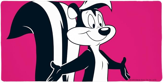 Looney Tunes Pepe Le Pew Large Gaming Mouse Pad Desk Mat with Stitched Edges Non-Slip Base for Gamer Home and Office 31.5 x 15.7