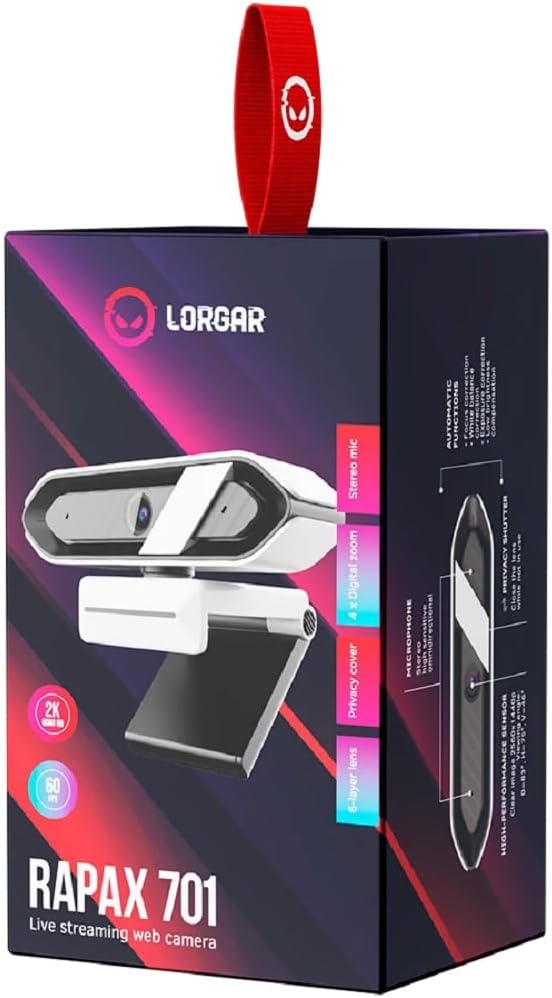 Rapax 701 Webcam 1440p/Auto Focus/Mics/USB-C/White