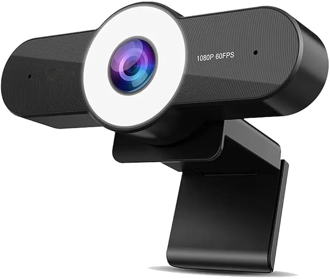 Webcam Streaming Autofocus Web Camera with Three Level Light PC Cam for Computer/Desktop/Laptop