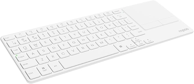 Rapoo Portable Wireless Keyboard with Touchpad Multi-Device HTPC Keyboard for PC-Connected TV/Tablet/Steam Deck/Gaming Console/Raspberry Pi/Mini PC - Support Touch Gestures for Windows &amp Mac