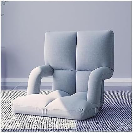 ELEFOCUS Adjustable Floor Chair Chaise Longue Sofa with Backrest Foldable Comfortable Sofa for Living Room Bedroom Balcony(Grigio)