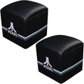 Alan-1 Atari Pong Stool Two Pack– Retro Gaming Cube Seat with Iconic Atari Logo Padded Top &amp Black Upholstery | Perfect for Game Rooms Arcades Coffee Tables &amp Collectors