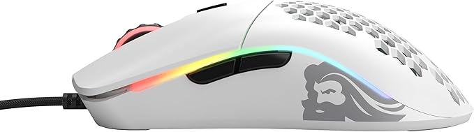 Glorious Model O Wired Gaming Mouse 67g Superlight Honeycomb Design RGB Pixart 3360 Sensor Omron Switches Ambidextrous - Matte White