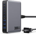 USB C Charger 300W USB C Charger BlockUpgraded GaN IV 8-Port Fast Charging Station HubPD 100W Laptop Charging Adapter Compatible with MacBook Pro/AirDELLSteam DeckiPhone 16/15/14Galaxy S23/22
