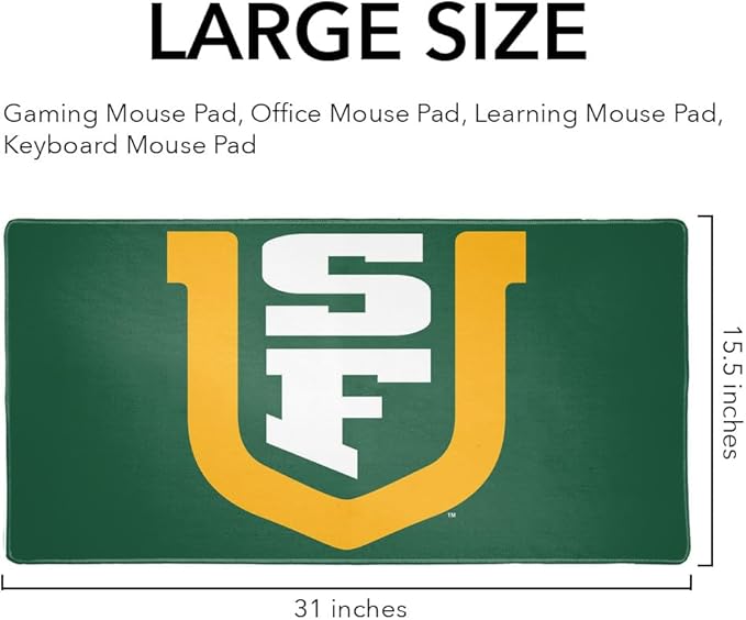 University of San Francisco Primary Logo Large Gaming Mouse Pad Desk Mat with Stitched Edges Non-Slip Base for Gamer Home and Office 31.5 x 15.7