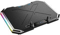 Laptop Cooling Pad RGB Notebook Cooler Laptop Fan Stand Adjustable Height with 6 Quiet Fans and Phone Holder Computer Chill Mat for 18 Inch Laptops - LED Light