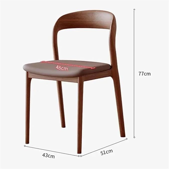 Adjustable Office Computer Chair with Armrest 1pcs Minimalist Modern Wooden Casual Kitchen Dining Chair Furniture Home(Brown)