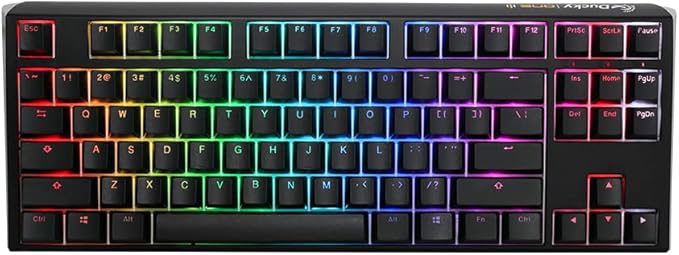Ducky One 3 Black 80% Mechanical Keyboard: Quack Mechanics Dampening Hot-Swappable Cherry Speed Silver Switches High-Density PBT Doubleshot Keycaps RGB US Black