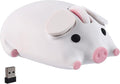 Wireless Bluetooth Mouse Cute Animal Pig Shape 2.4G &amp Bluetooth Dual Mode Computer Mice with USB Receiver Portable Compact 1200DPI Optical Cordless Mouse for Laptop iPad PC Chromebook Kids Gift(Wh