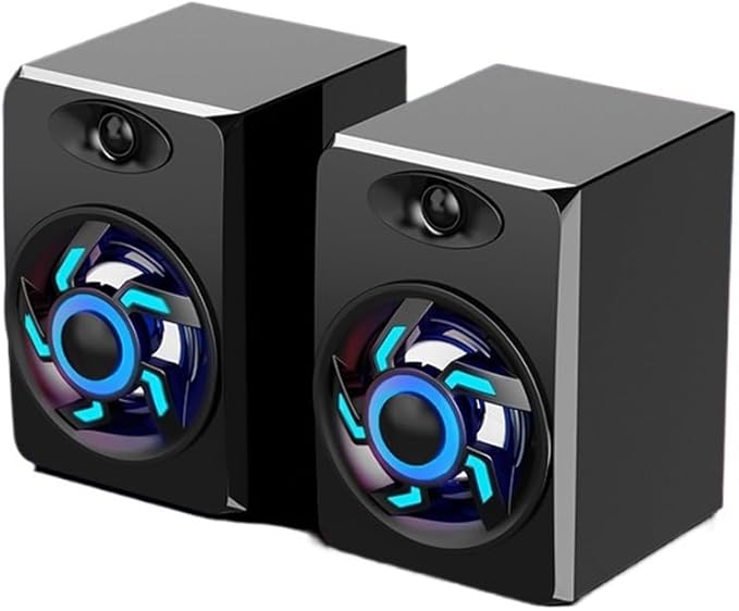 Computer Audio Desktop Home Mini Small Speaker Laptop Mobile Phone Colorful Light Subwoofer Desktop(E)