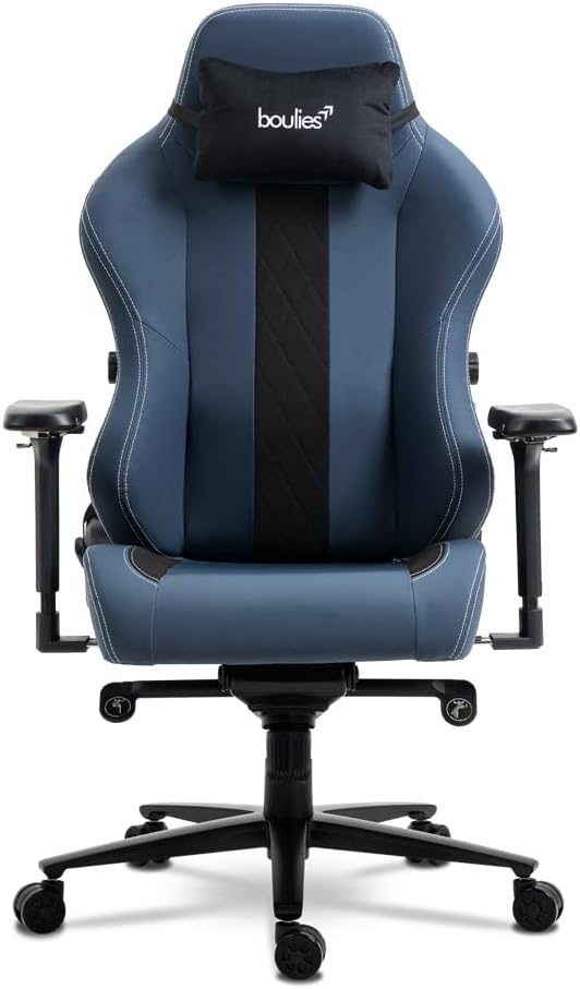 boulies Master Gaming Chair Ergonomic Office Chair for Adults with 4D Armrests Comfortable Computer Chair for Home with Adjustable 4-Way Built-in Lumbar Support (Blue Standard)
