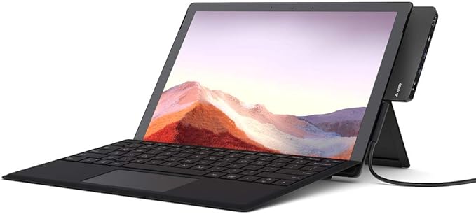 Juiced Systems ZipHUB PRO | Surface Pro 7 Multiport Adapter | USB-A 10 Gbps | Gigabit Ethernet | USB-C Data (10Gbps)