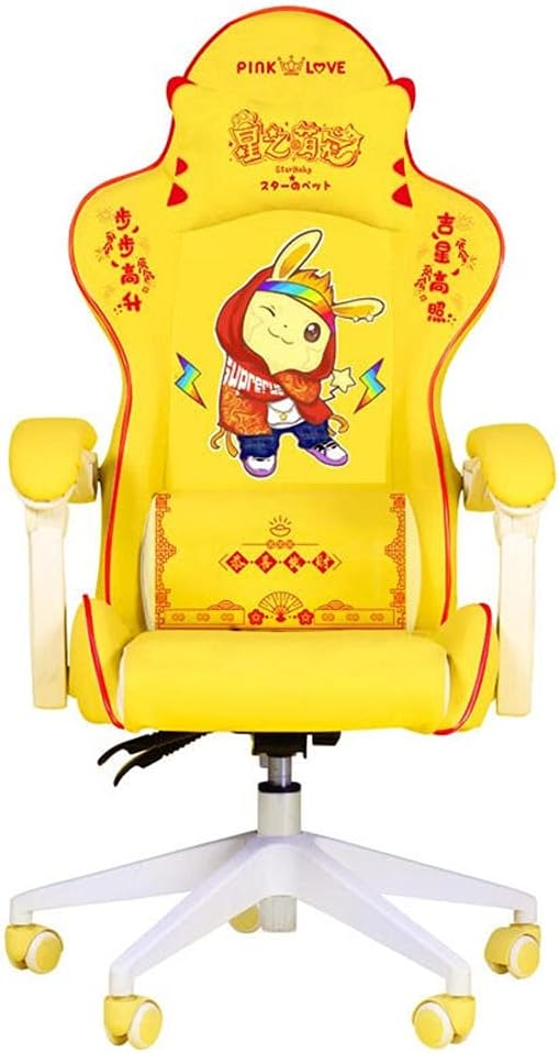 Game Chaire-Sports Game Seat Cute Computer Chair Home Office Anchor Broadcast Chair Professional Racing Chair Yellow-C